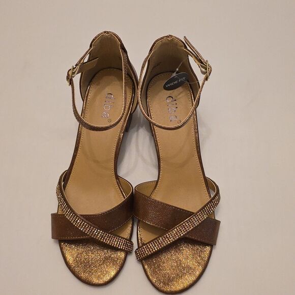 BRAND NEW DIBA LEATHER HEELS with CRISSCROSS STRAS SANDAL R3 - Picture 3 of 16
